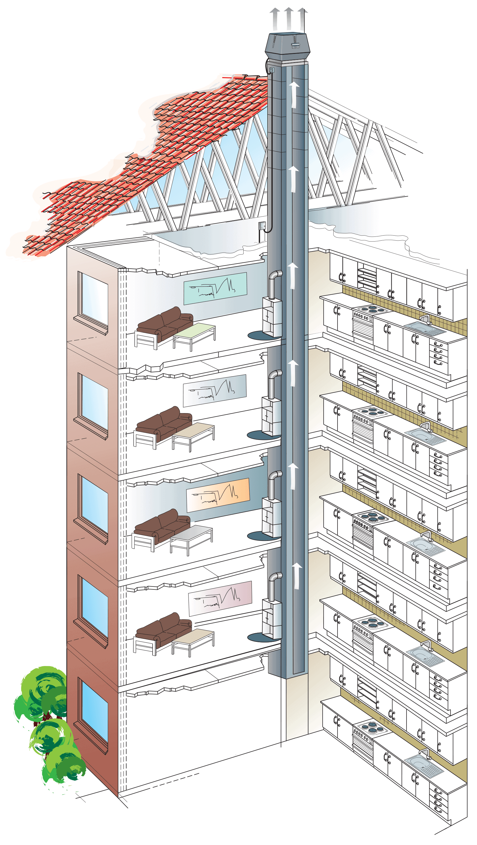 apartment blocks illustration